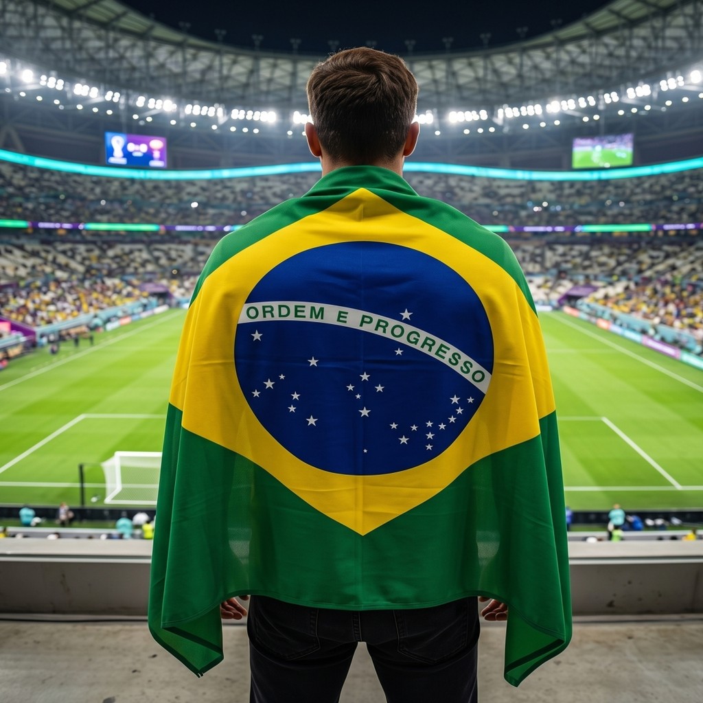 Bandeira Do Brasil Copa Do Mundo 1mx0,75m Haste ou Cordinha