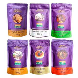 Kit 6 Cafés Aromatizados 100g Café Gourmet Sabores Variados Café Torrado e Moído Kit Presente 600g