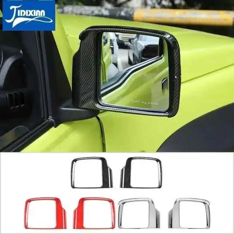 JIDIXIAN Espelho Retrovisor Exterior Do Carro Chuva Sobrancelha Decoração Quadro Capa Apto Para Suzuki Jimny 2019 2020 2