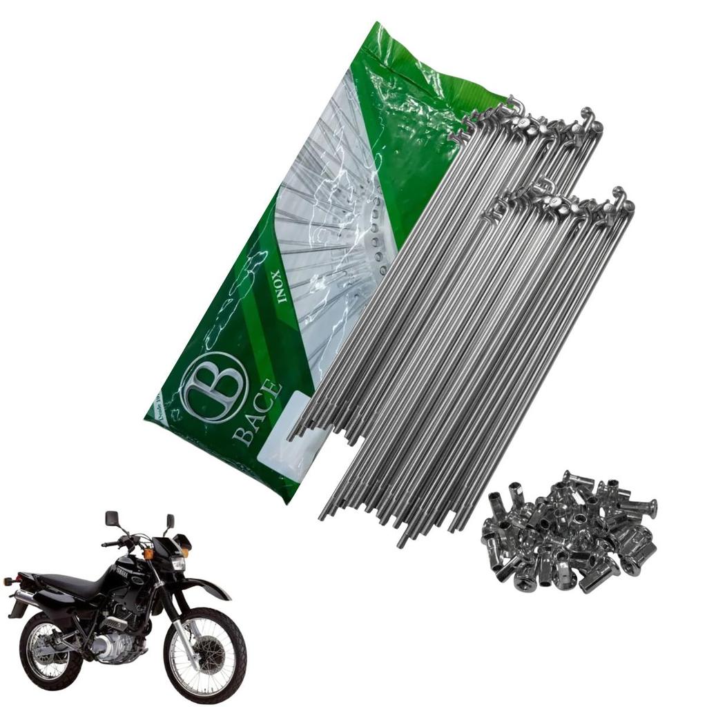 Jogo Raios Roda Xt600 Nh190 Nh300 Traseiro 4mm Bace Inox