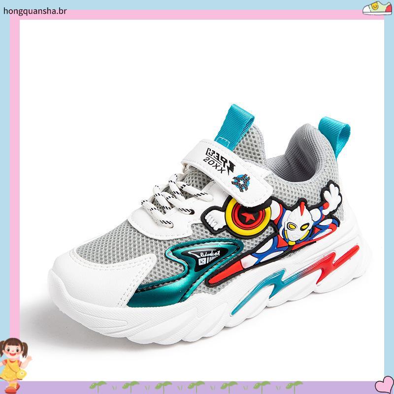 tênis infantil masculino kit tênis infantil masculino Sapatos para meninos 2024 novo Ultraman tênis infantis malha res