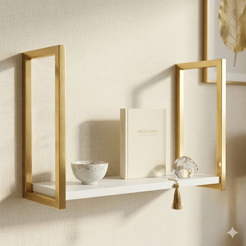 Kit Prateleira Industrial 55x20cm Suspensa em Ferro e MDF p/ Sala Quarto Cozinha Decoração Parede