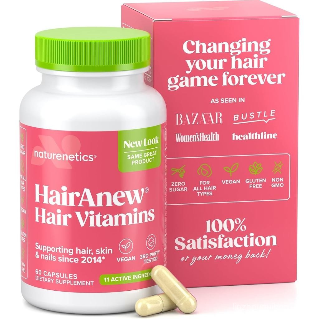 Naturenetics HairAnew Vitaminas para Mulheres e Homens - Vitaminas para Cabelo para Crescimento Mais Rápido e Espessura