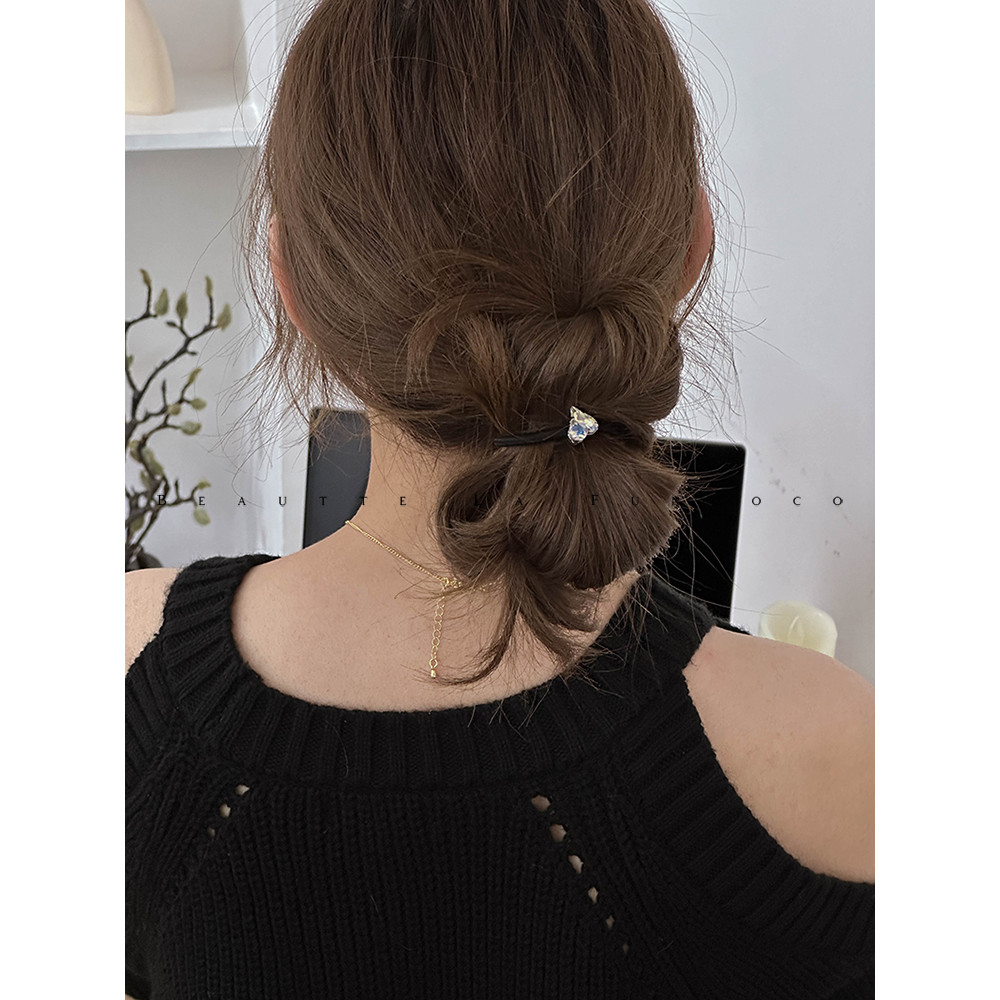 Amor diamante diamante enfeite requintado ~ bandana Design simples High-End rabo de cavalo anel de cabelo influenciador