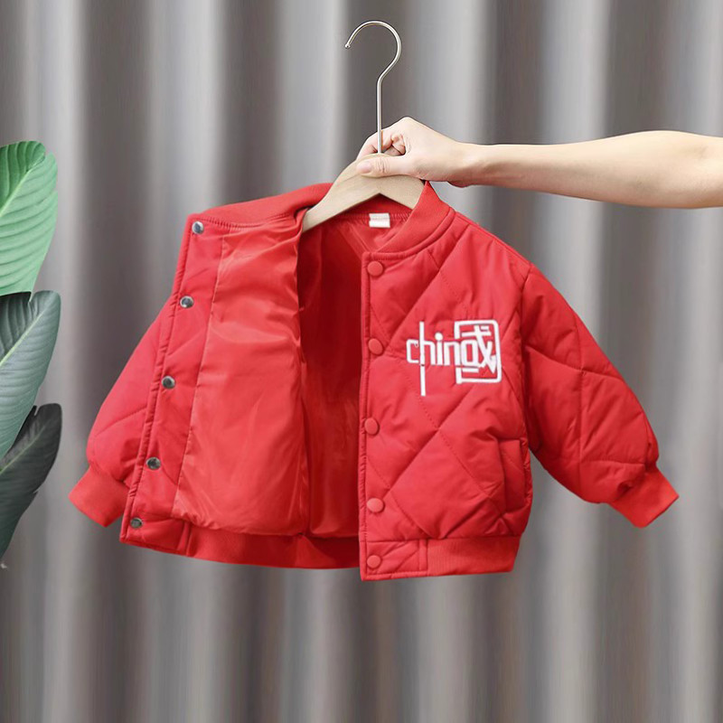 Meninos roupas de inverno roupas de algodão crianças roupas de ano novo estilo chinês vermelho ano novo roupas de algodã