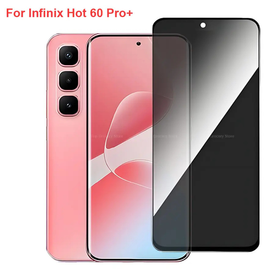 Película Protetora de Tela de Vidro Temperado Anti-Espionagem para Infinix Hot 60 Pro+, Compatível com Infinix Hot60 Pro
