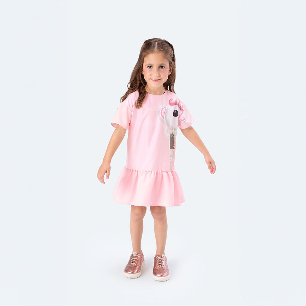Vestido Curto Alfaiataria Infantil Menina Lilica Ripilica