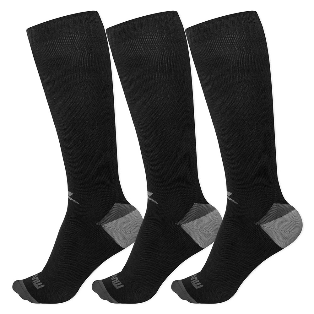 Kit 3 Pares Meia Compressão Solid Muvin Cano Longo Corrida Ciclismo Fitness Unissex