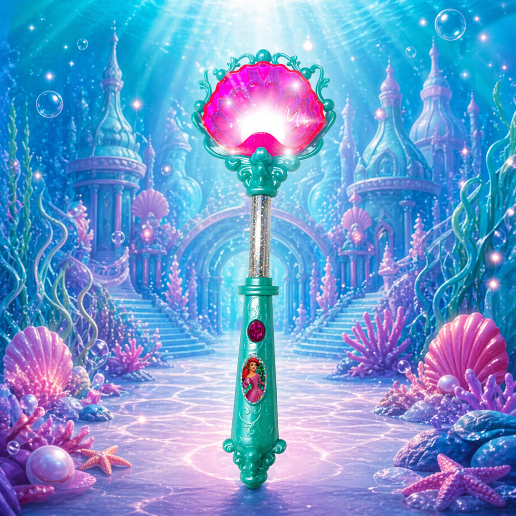 Brinquedo Varinha Magica Encantada Grande Com Luz Princesa Ariel Disney Original
