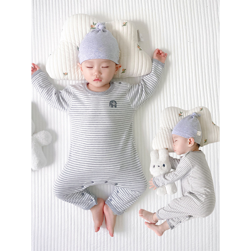 Bebê recém-nascido outono puro algodão desossado macacão macacão menino roupa interior do bebê confortável algodão pijam