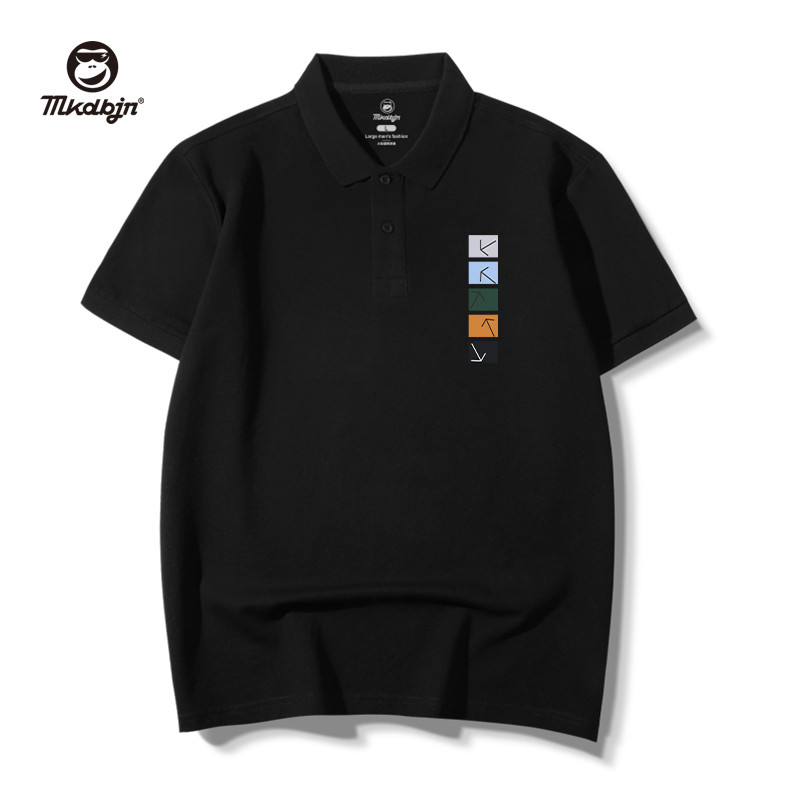 Camisa polo de tamanho grande masculina de manga curta lapela verão wear Street wear solto camiseta verão gordo mais gor