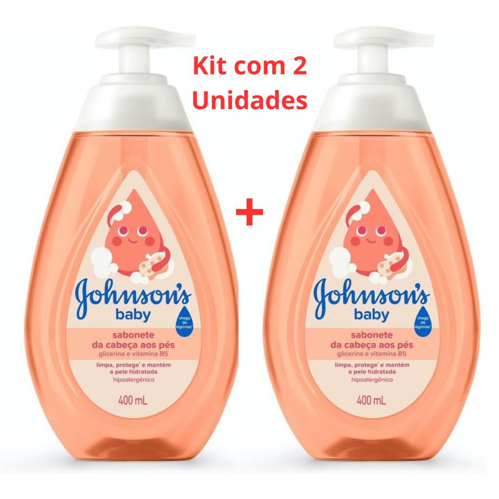 Kit com 2 Sabonetes Líquido de Glicerina Johnson's Baby 400ml Hipoalergênico