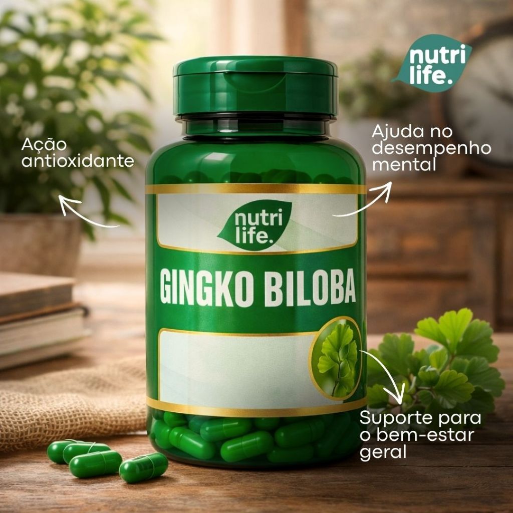 Ginkco Biloba Premium 120 Capsulas ginkgo 100% Puro original Foco Concentração memoria 500mg Nutri life