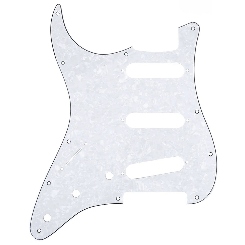 Proteção Escudo Thida Sanduíche Para Guitarra SSS Reversa Branco Perolado 4 Camadas