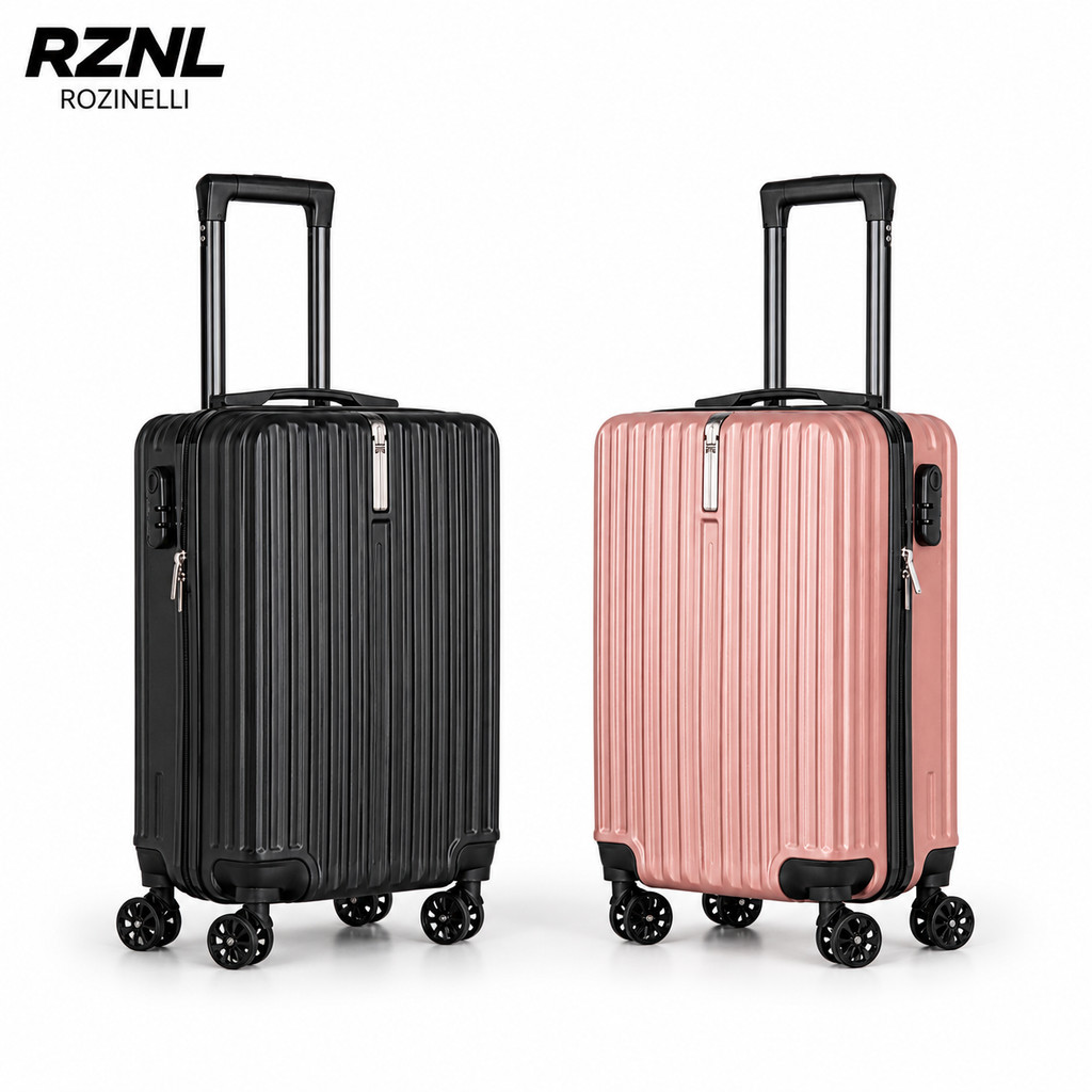 Kit 2 Malas de Viagem Pequena de Bordo ABS com 4 Rodas 360° Leve Resistente com Gancho RZNL
