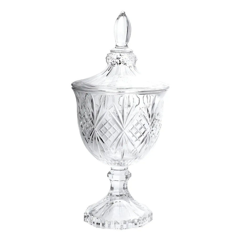 Potiche Baleiro Vidro Bianca 24,5cm Hauskraft luxo Baleiro de Vidro Bianca Hauskraft 24,5cm Elegante