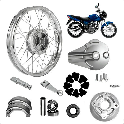 Roda Traseira Titan Fan 150 Start Espelho + Flange / Patim