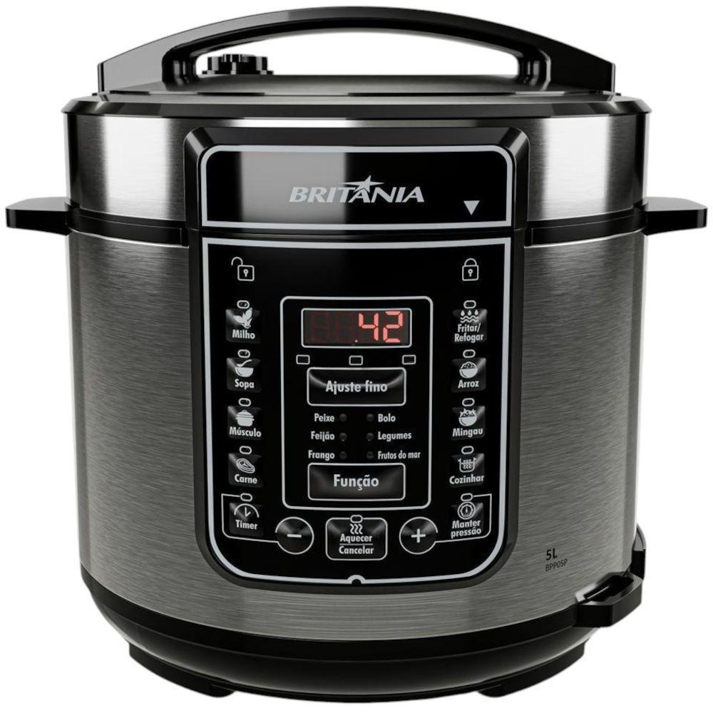Panela de Pressão Elétrica Britânia BPP05P 5L 900W Revestimento Redstone