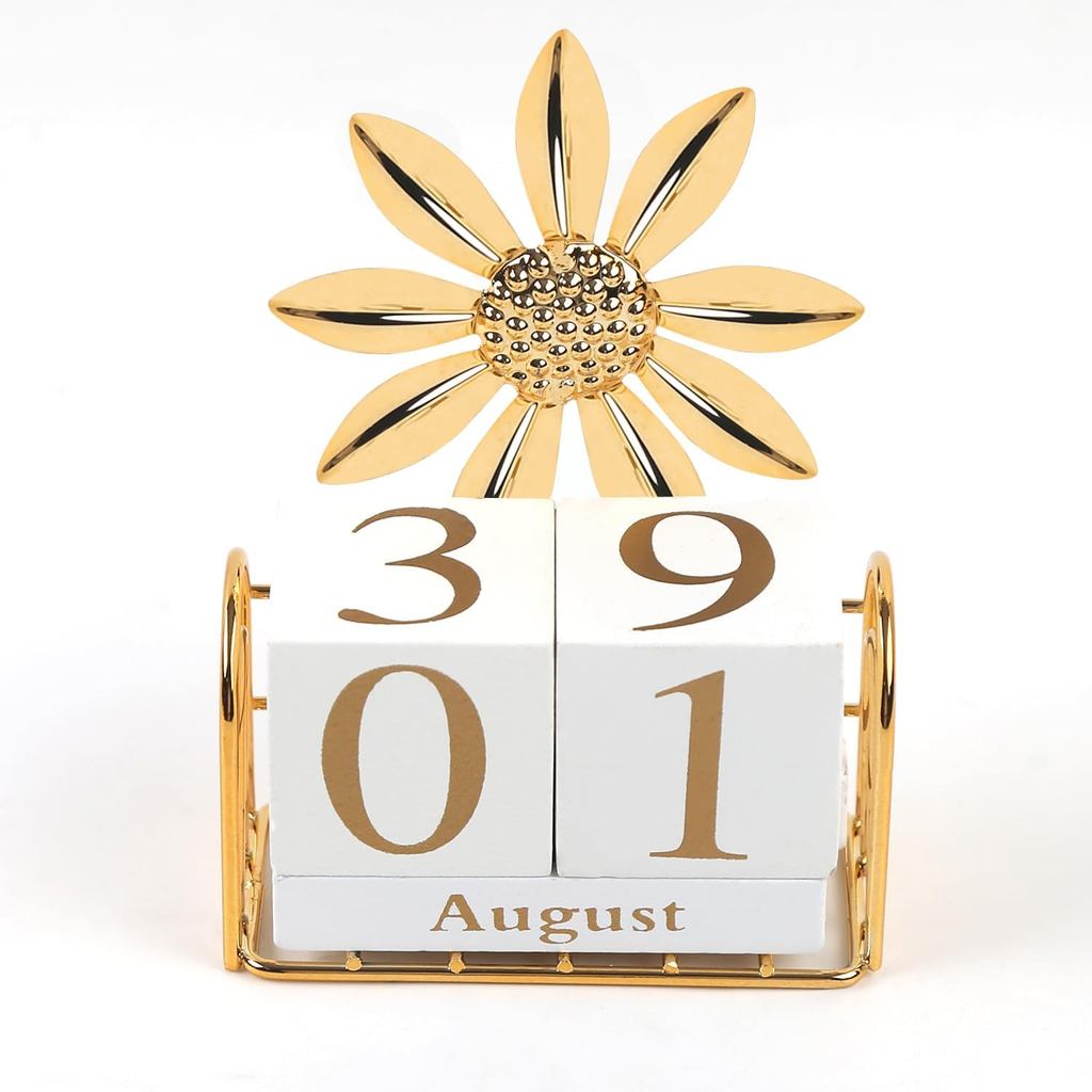 1 Conjunto de Calendário de Blocos de Madeira para Mesa, Calendário Perpétuo de Madeira, Calendário Perpétuo Diário para