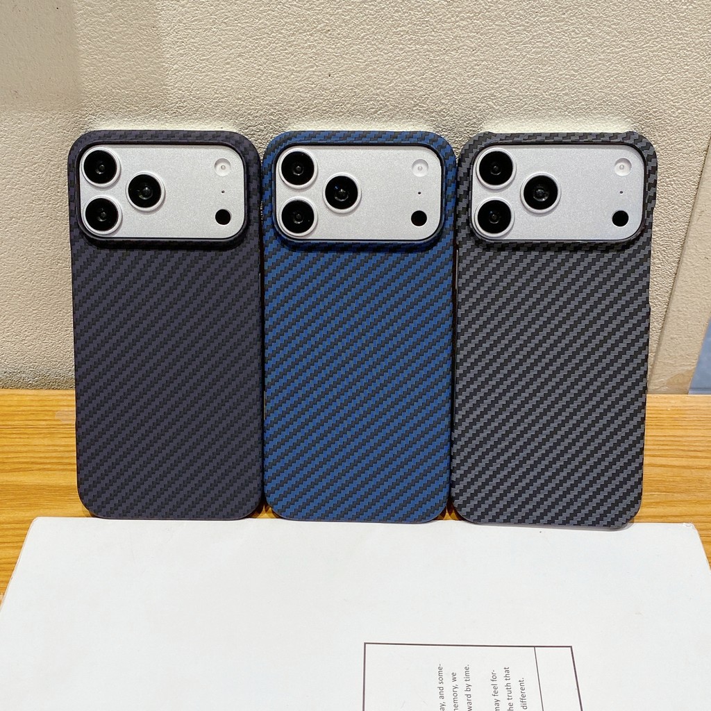 Capa De Telefone Com Textura De Fibra De Carbono E Kevlar Para iPhone 17 Pro Max 17 16 Estilo Empresarial Original Prote