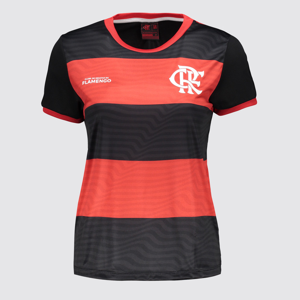 Camisa Flamengo Emoção Feminina Listrada Vermelha