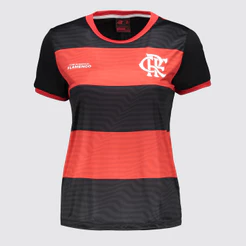 Camisa Flamengo Emoção Feminina Listrada Vermelha