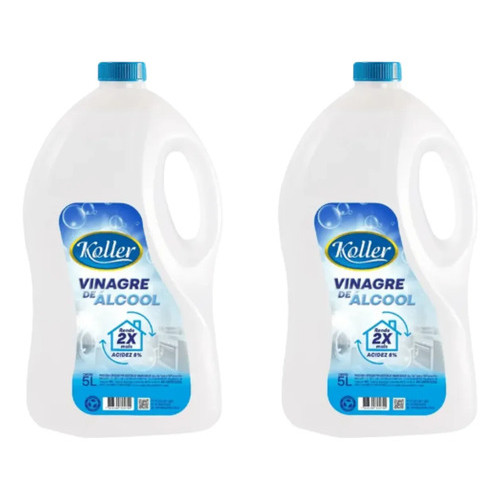 2 Vinagres De Alcool Koller 8% 5 Litros - Amaciante/limpeza
