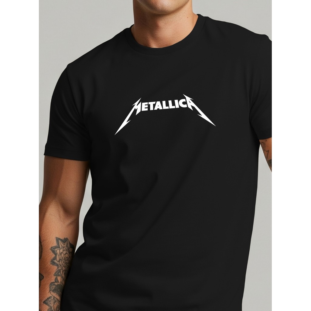 Camiseta Masculina Metallica Rock Banda Logo Clássica Algodão Premium Camisa Blusa Streetwear Blusa