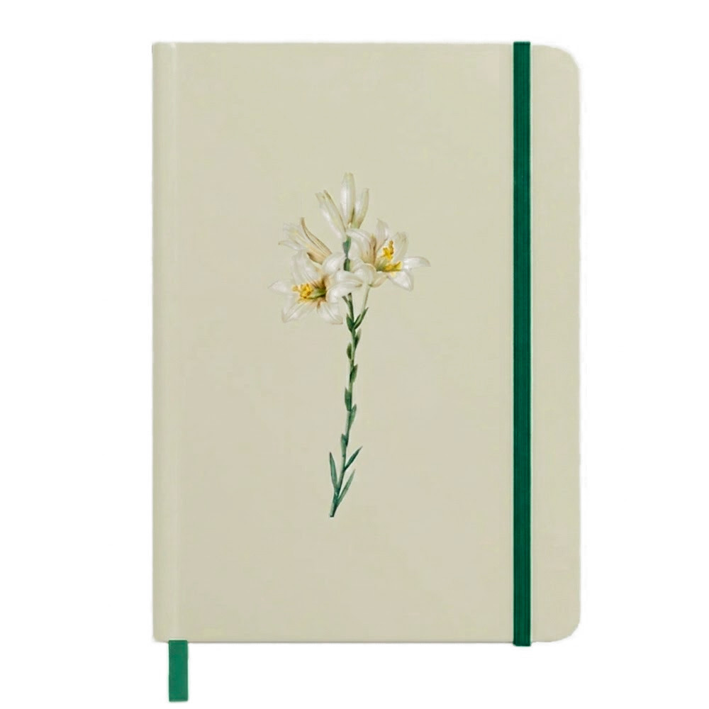 Caderno Moleskine | Com Pauta | Lírios