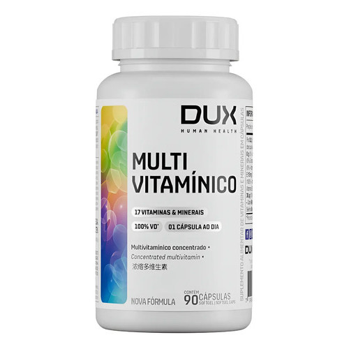 Multivitamínico 90 Cápsulas Dux Nutrition Polivitamínico Sabor Sem Sabor