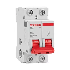 Disjuntor Steck SDZD62C63 - DIN 2P 63A Curva C 6kA Branco CEMIG