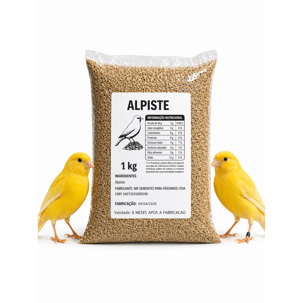 Alpiste Canadense Importado Extra Limpo 1kg Pássaros Aves Sementes Selecionadas Premium Calopsita Canário Curió Original