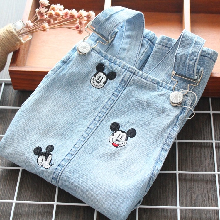 Comércio exterior crianças roupas bebê denim saia novo estilo bonito impressão completa dos desenhos animados meninas pu