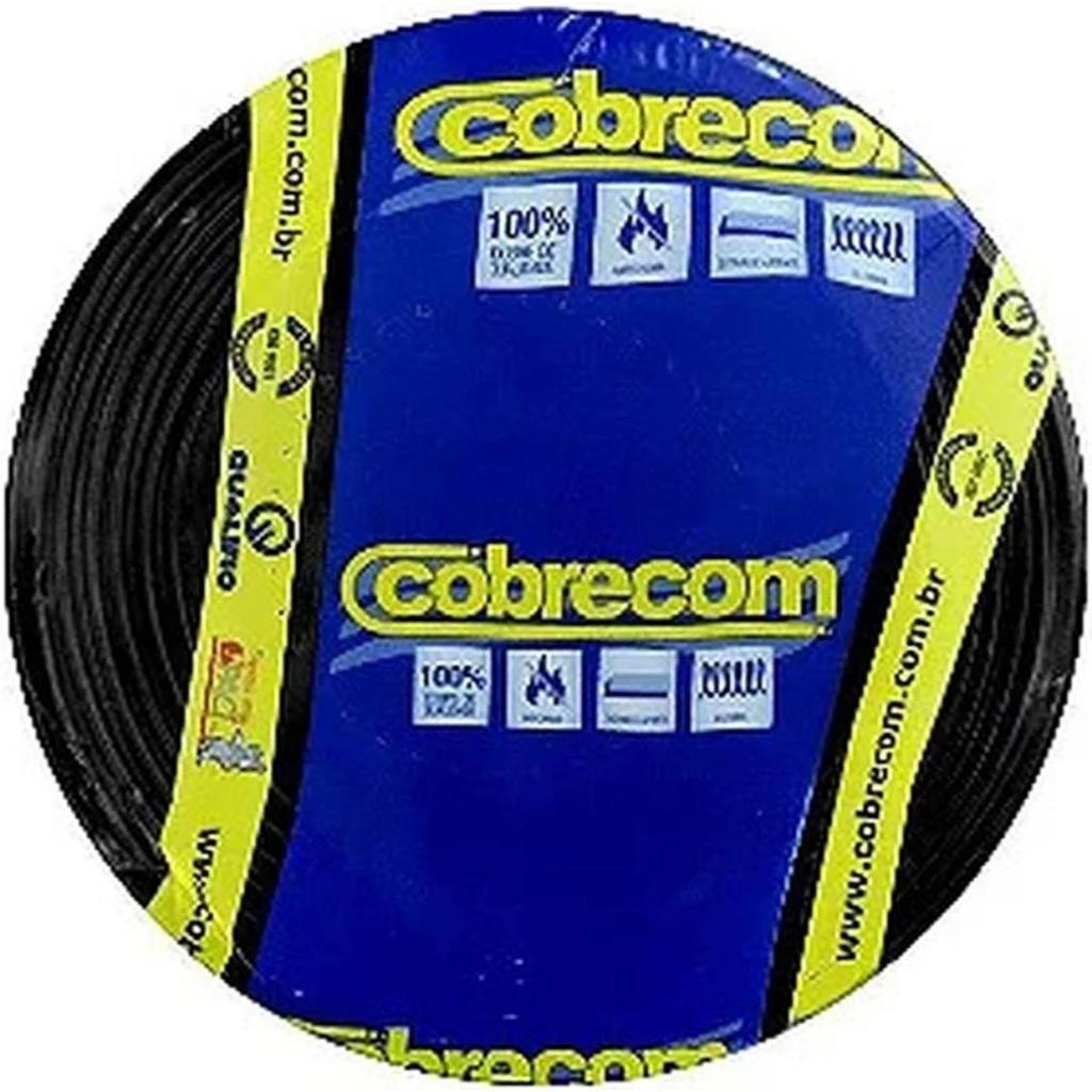 Cabo Flexível 6,0mm² 750V Cobrecom 100m Rolo C100