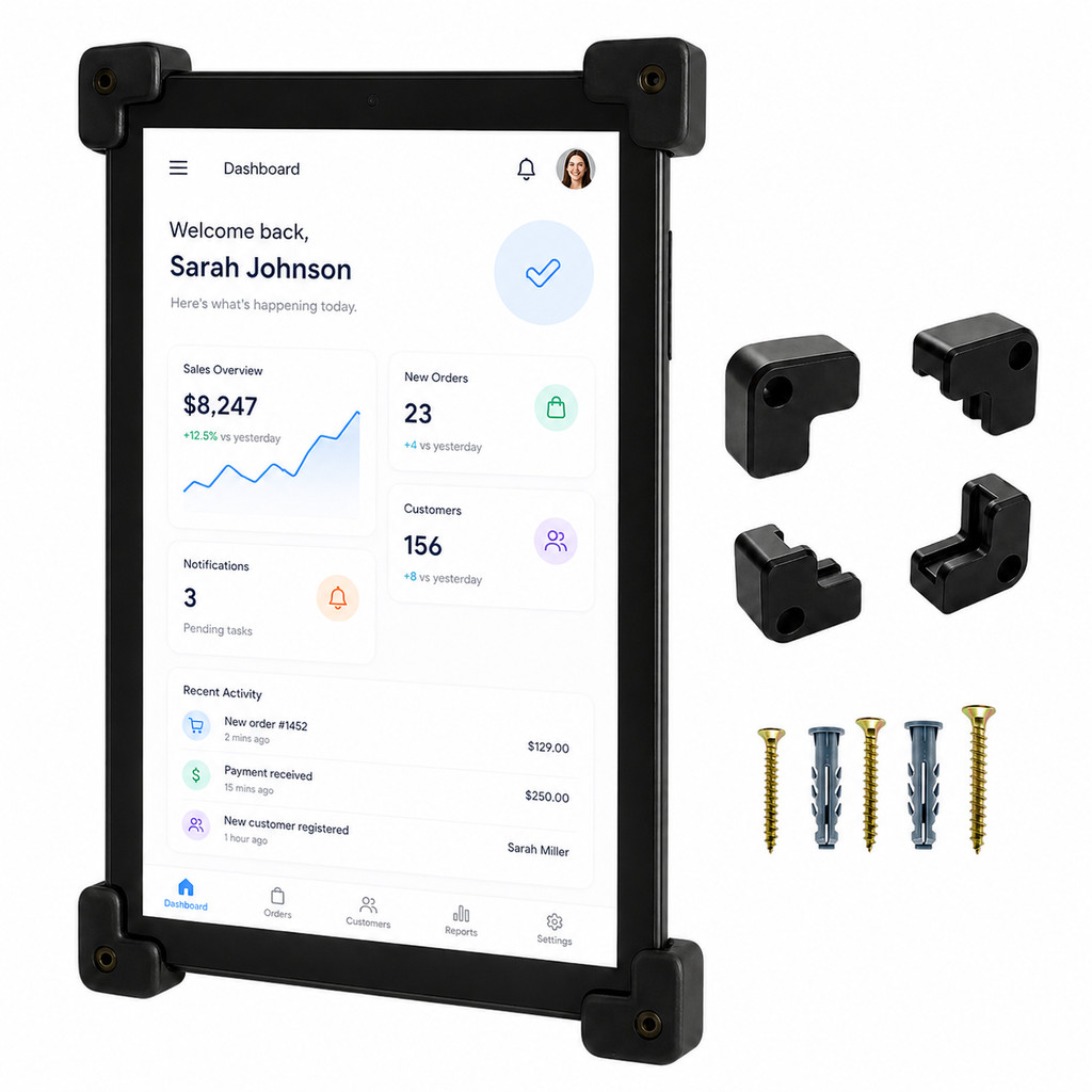 Suporte De Parede Para Tablet, iPad Apple Com Trava Anti-furto + Bucha E Parafuso