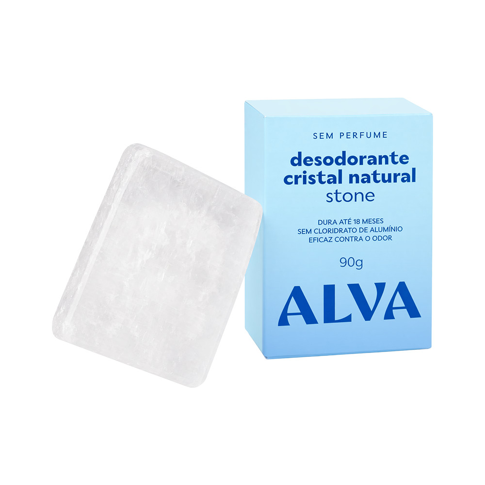 Desodorante Cristal Stick Stone Refil Vegano 90g Alva