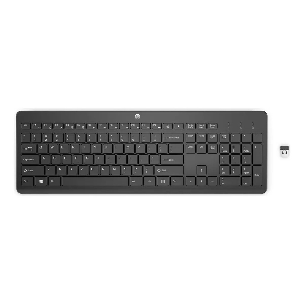 Teclado Sem Fio Hp 230 Design Elegante Receptor Usb Wireless