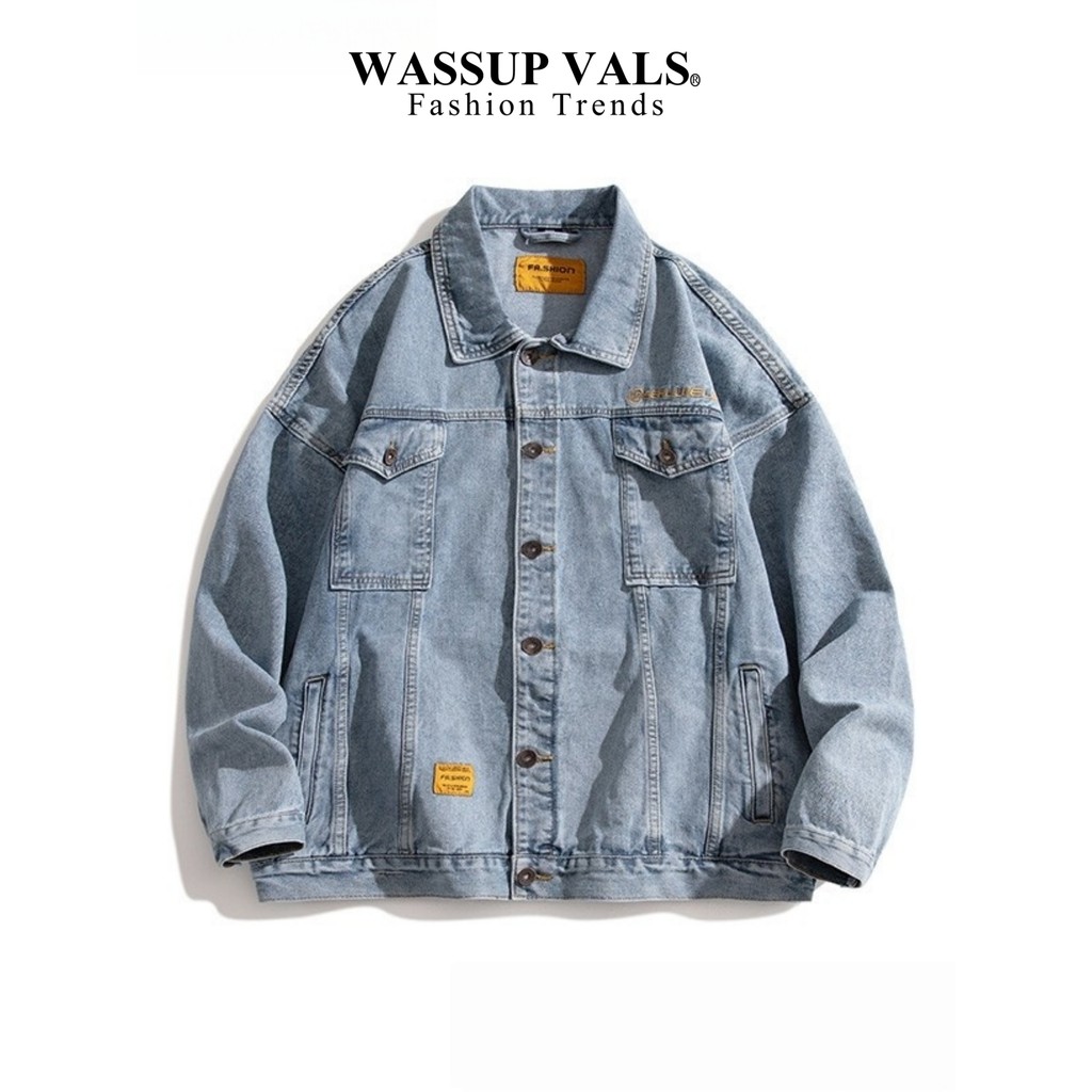 WASSUP VALS Primavera Outono Jaqueta Jeans Masculina Solta Jaqueta Cargo Roupas Masculinas American Street Wear Roupas M