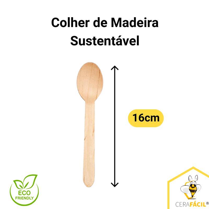 Detalhes do 100un - Colher de madeira A Granel