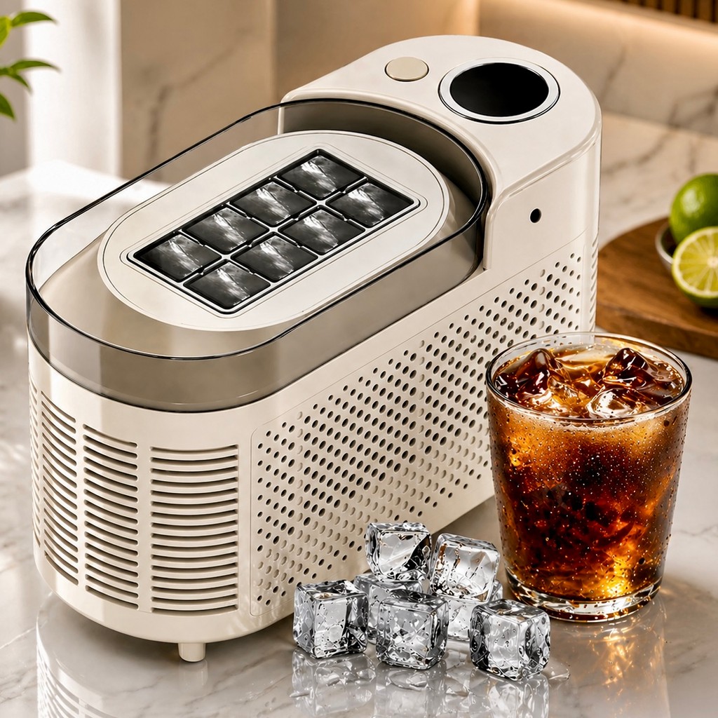 Máquina de Gelo Portátil Automática Produz Gelo Rápido em Minutos Compacta e Silenciosa 12V e 110v