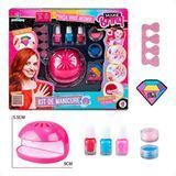 Kit Manicure Make Polibrinq com Secador de Esmalte Brinquedo Infantil Criativo