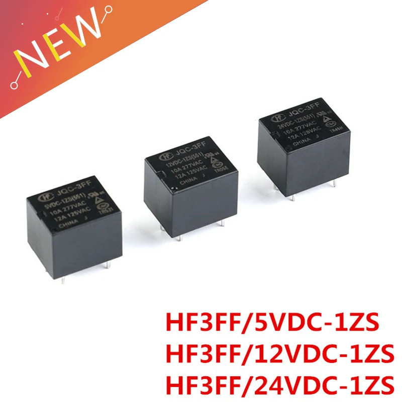 5 unidades/2 unidades 10A relé HF3FF-JQC-3FF-5VDC-1ZS 12VDC-1ZS 24VDC-1ZS (551) DIP5 5V 12V 24V DC 5 unidades