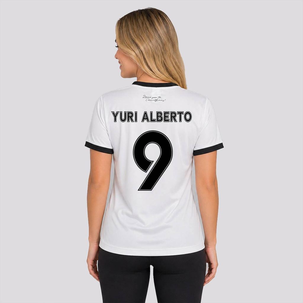 Camisa Corinthians Lumina Feminina Branca 9 Yuri Alberto