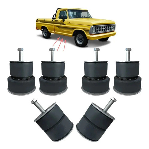 Kit Coxim Calço Coxim Cabine Ford F1000 F4000 Até Ano 1992