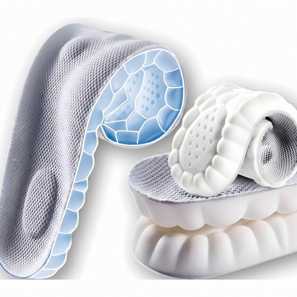 Palmilha Macia De Altissimo Conforto 4d Tênis Sapatos Ortopédica Látex Branca Para Quem Trabalha