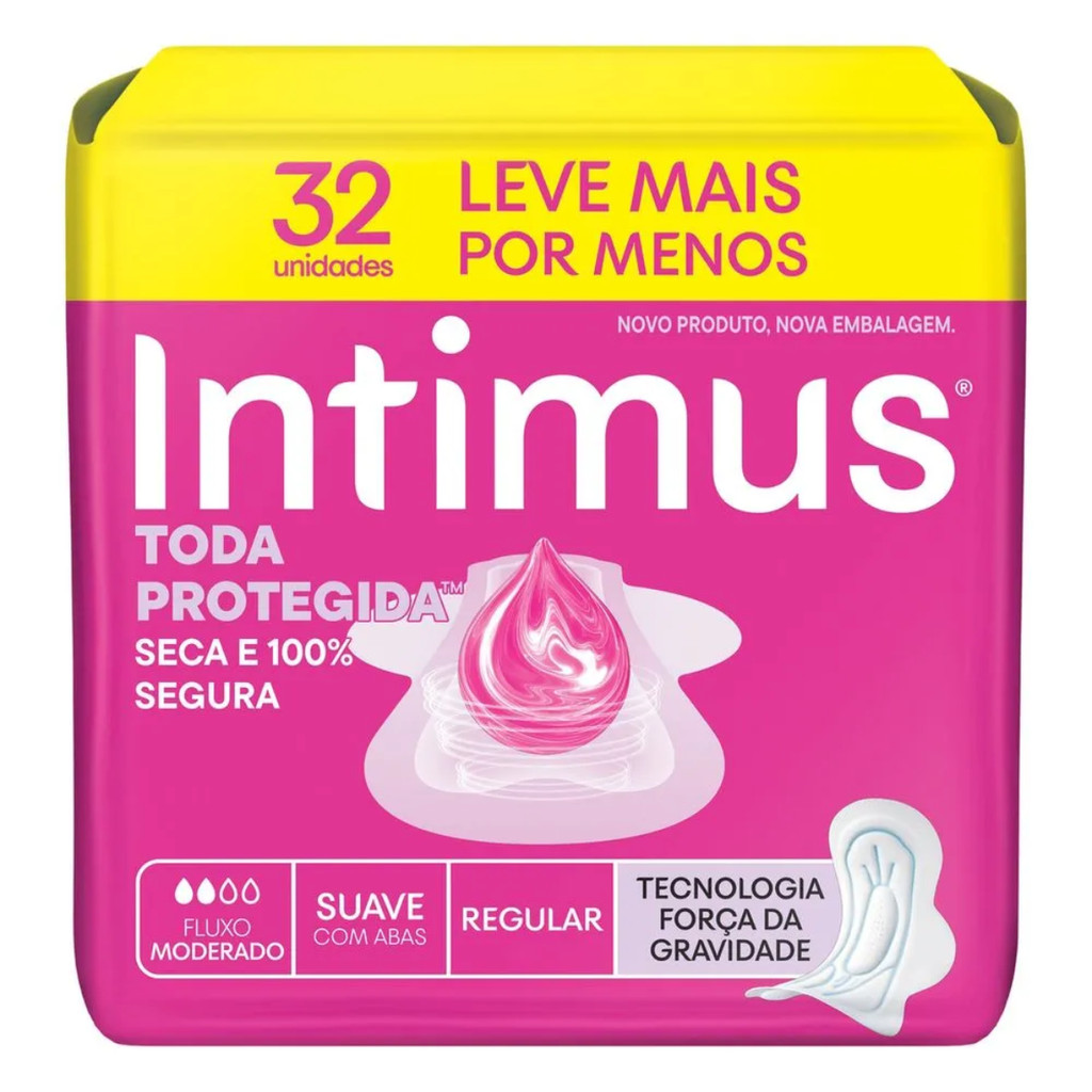 Absorvente Intimus Toda protegida c/ Abas Suave 32 Unidades
