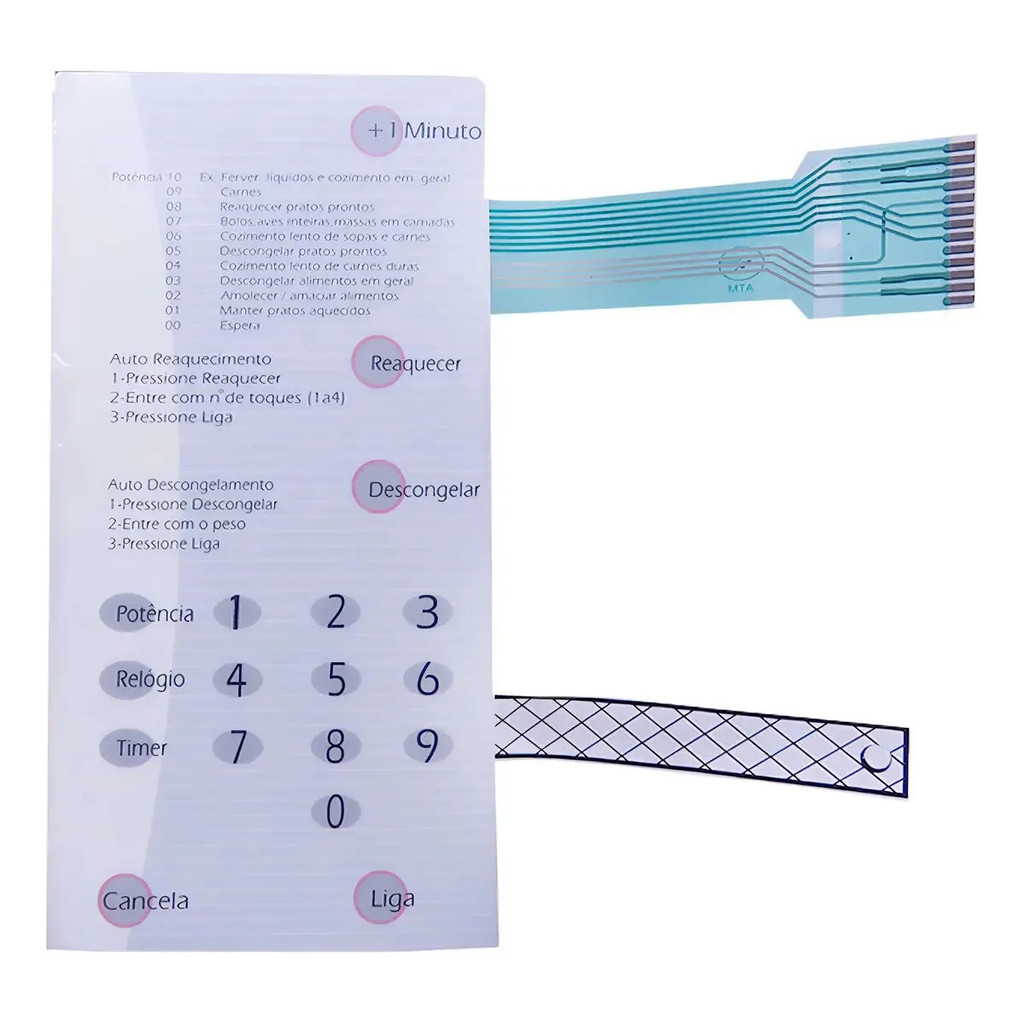 Membrana Teclado Microondas P/ Brastemp Bmp42 Branco S/doura