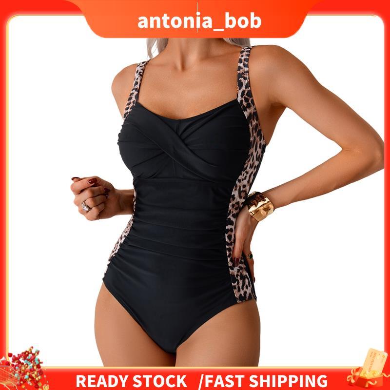 Maiô Feminino Franzido Com Controle De Barriga Plana Frente Única Ajustável Elegante Monokini Esportivo