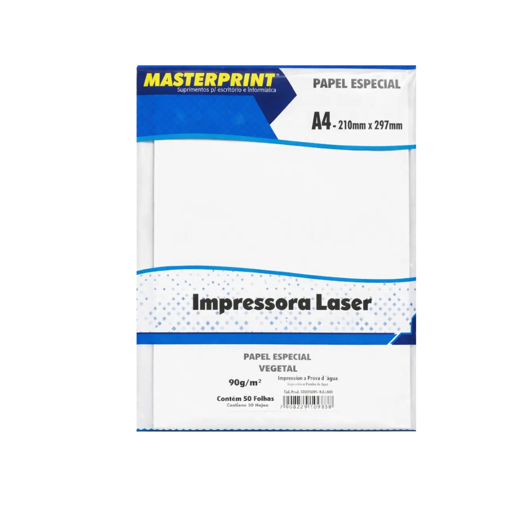 Papel Vegetal Especial 90g/m² A4 Pacote com 50fls- MASTERPRINT
