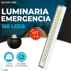Luminária Emergência Portátil 120 Led PRO 15W Branco Frio 110V-220V Bivolt